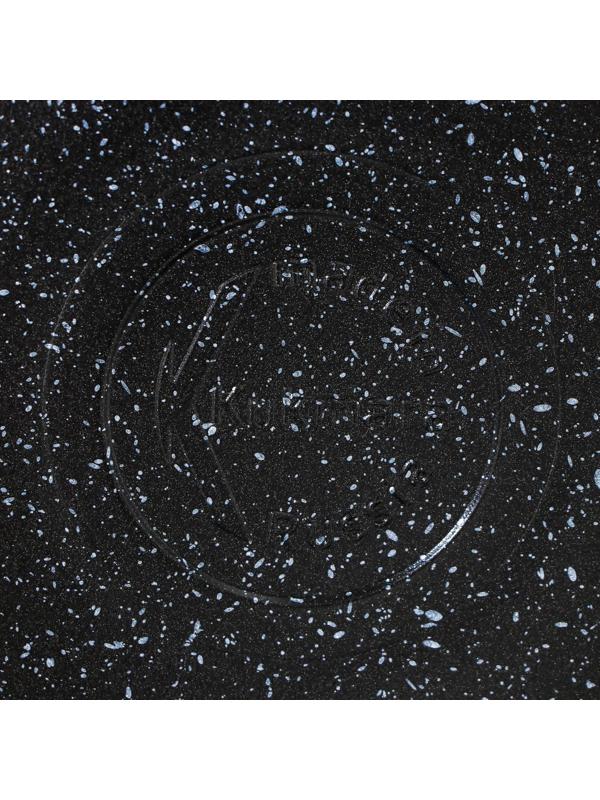 Сковорода блинная, d=20 см, пластиковая ручка, антипригарное покрытие, цвет тёмный мрамор