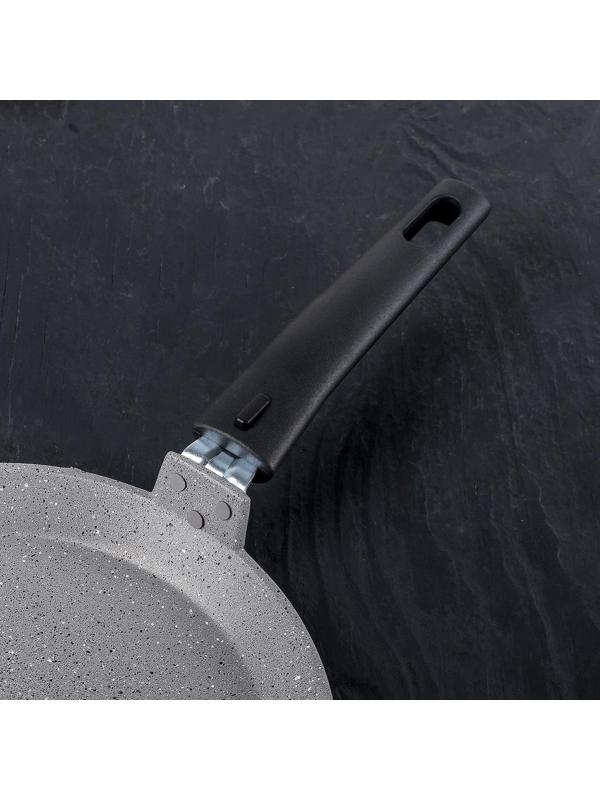 Сковорода блинная, d=24 см, пластиковая ручка, антипригарное покрытие, цвет светлый мрамор