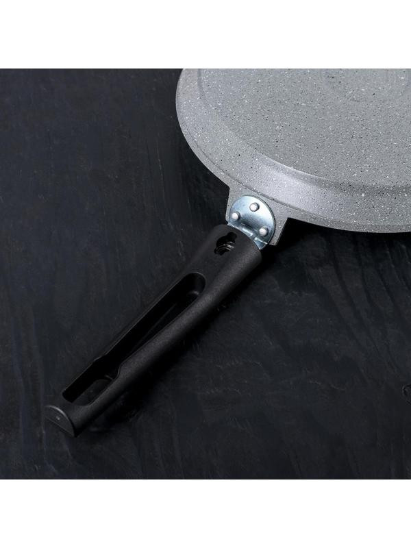 Сковорода блинная, d=24 см, пластиковая ручка, антипригарное покрытие, цвет светлый мрамор