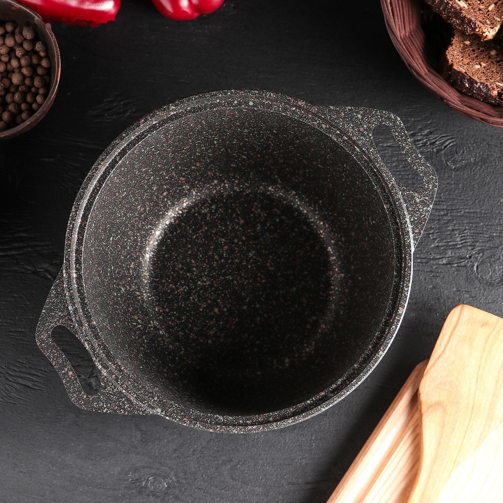 Кастрюля Granit ultra (original), 4 л, стеклянная крышка, антипригарное покрытие, цвет коричневый