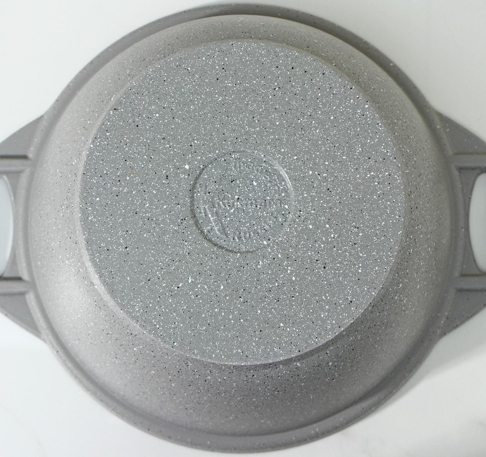 Кастрюля, 2 л, стеклянная крышка, антипригарное покрытие, цвет светлый мрамор