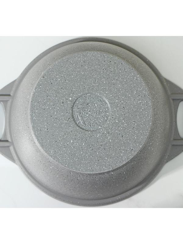 Кастрюля, 2 л, стеклянная крышка, антипригарное покрытие, цвет светлый мрамор