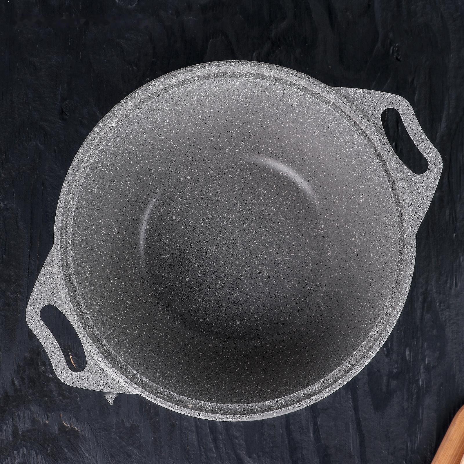 Кастрюля, 3 л, стеклянная крышка, антипригарное покрытие, цвет светлый мрамор