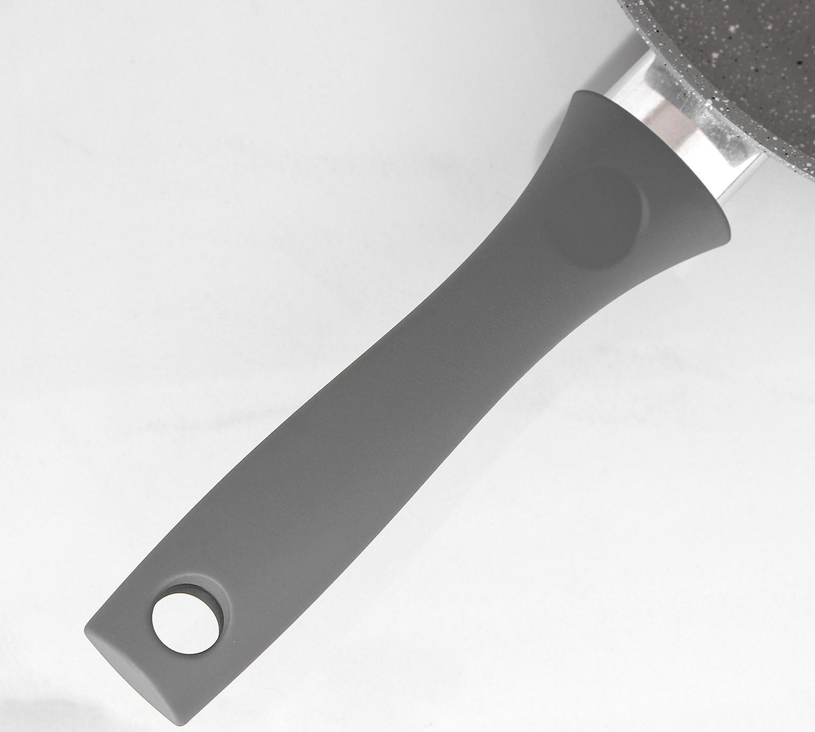 Сковорода, d=24 см, пластиковая ручка, антипригарное покрытие, цвет светлый мрамор