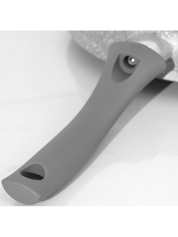 Сковорода, d=24 см, пластиковая ручка, антипригарное покрытие, цвет светлый мрамор