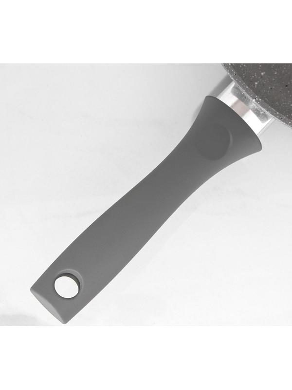 Сковорода, d=24 см, пластиковая ручка, антипригарное покрытие, цвет светлый мрамор