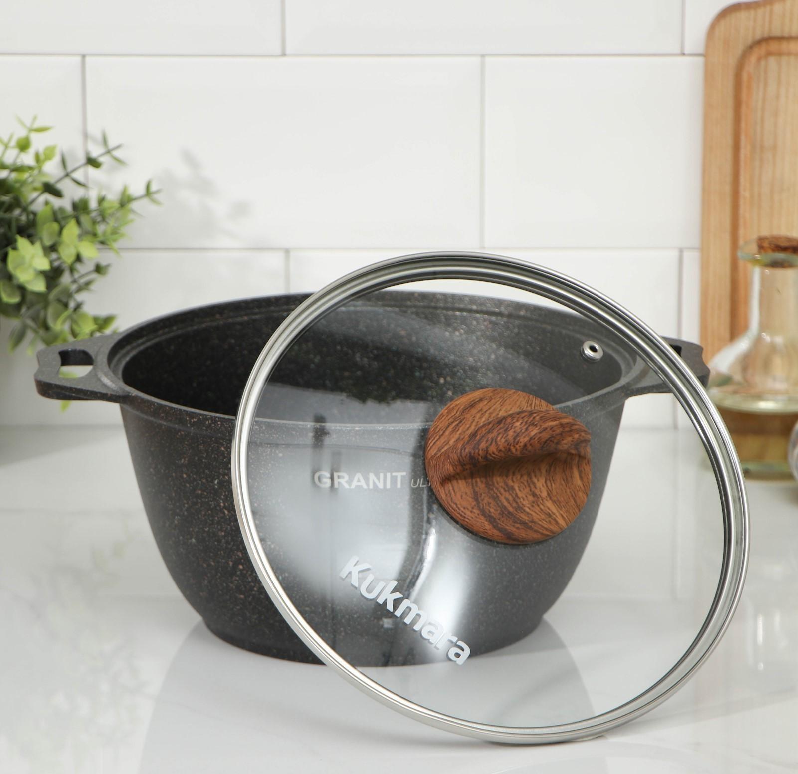 Кастрюля Granit ultra, 3 л, стеклянная крышка, антипригарное покрытие