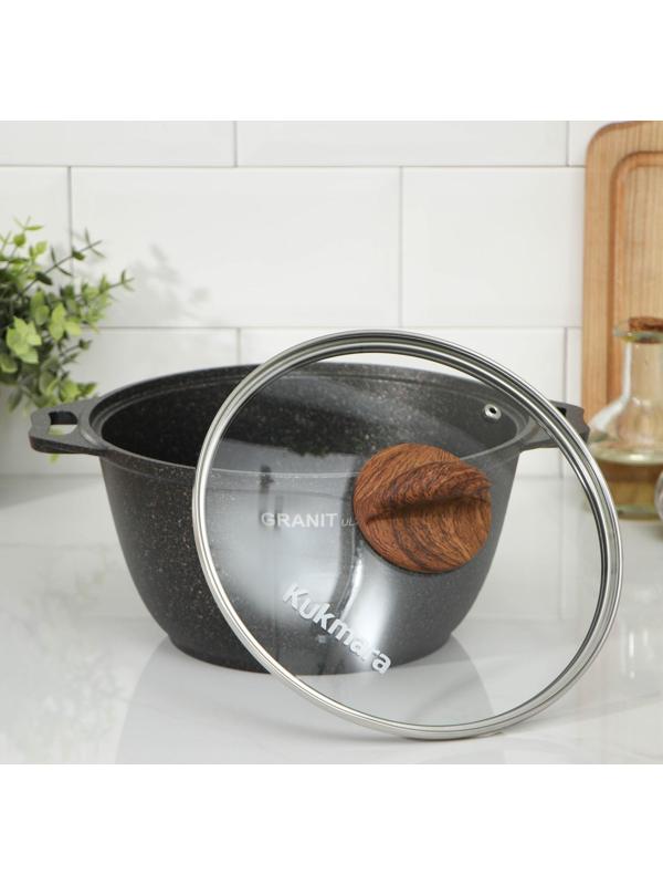 Кастрюля Granit ultra, 3 л, стеклянная крышка, антипригарное покрытие
