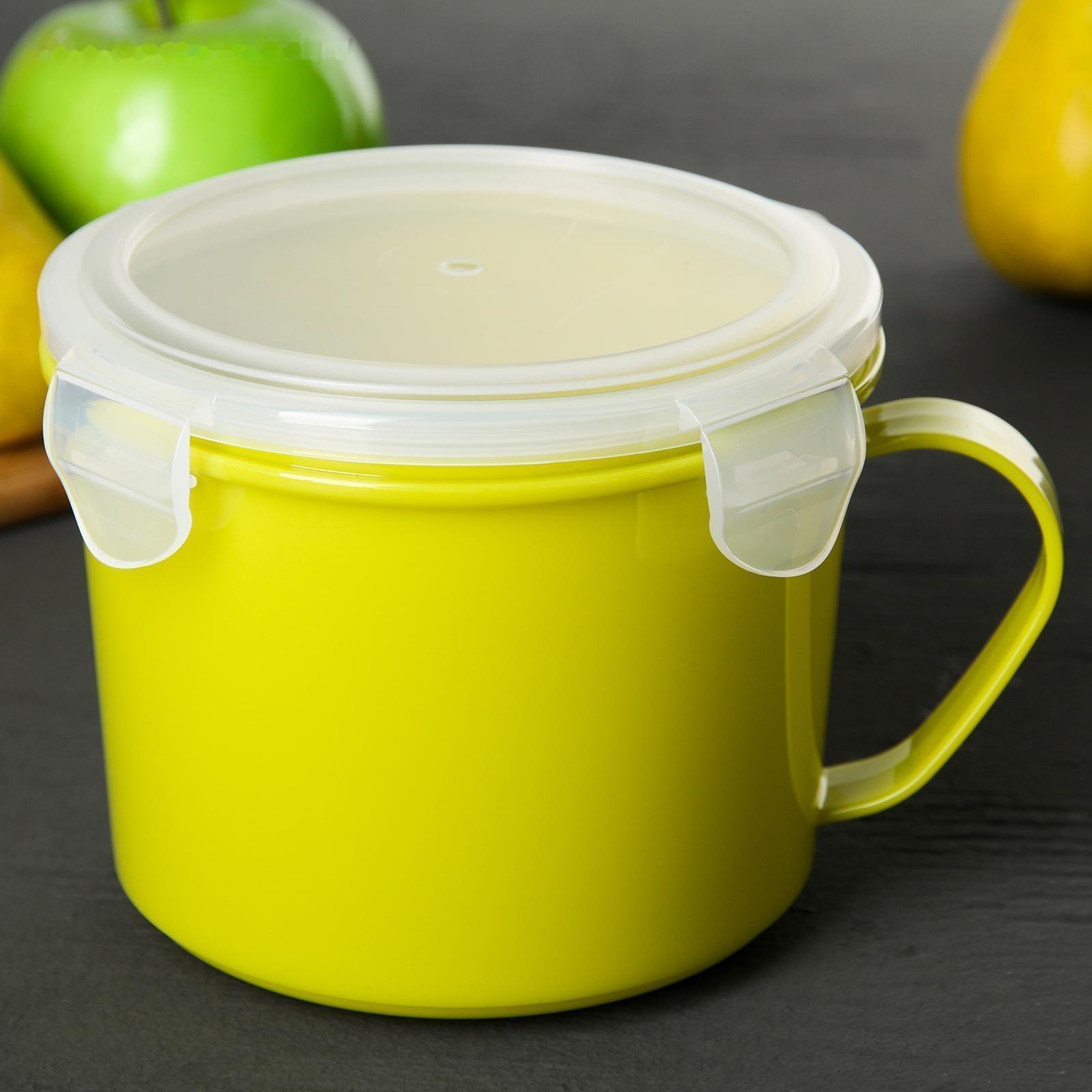 Контейнер-кружка для холодильника и СВЧ Take & Go, 850 мл, цвет МИКС