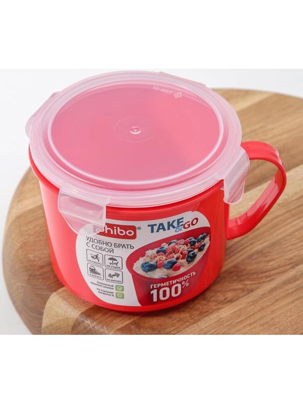 Контейнер-кружка для холодильника и СВЧ Take & Go, 850 мл, цвет МИКС