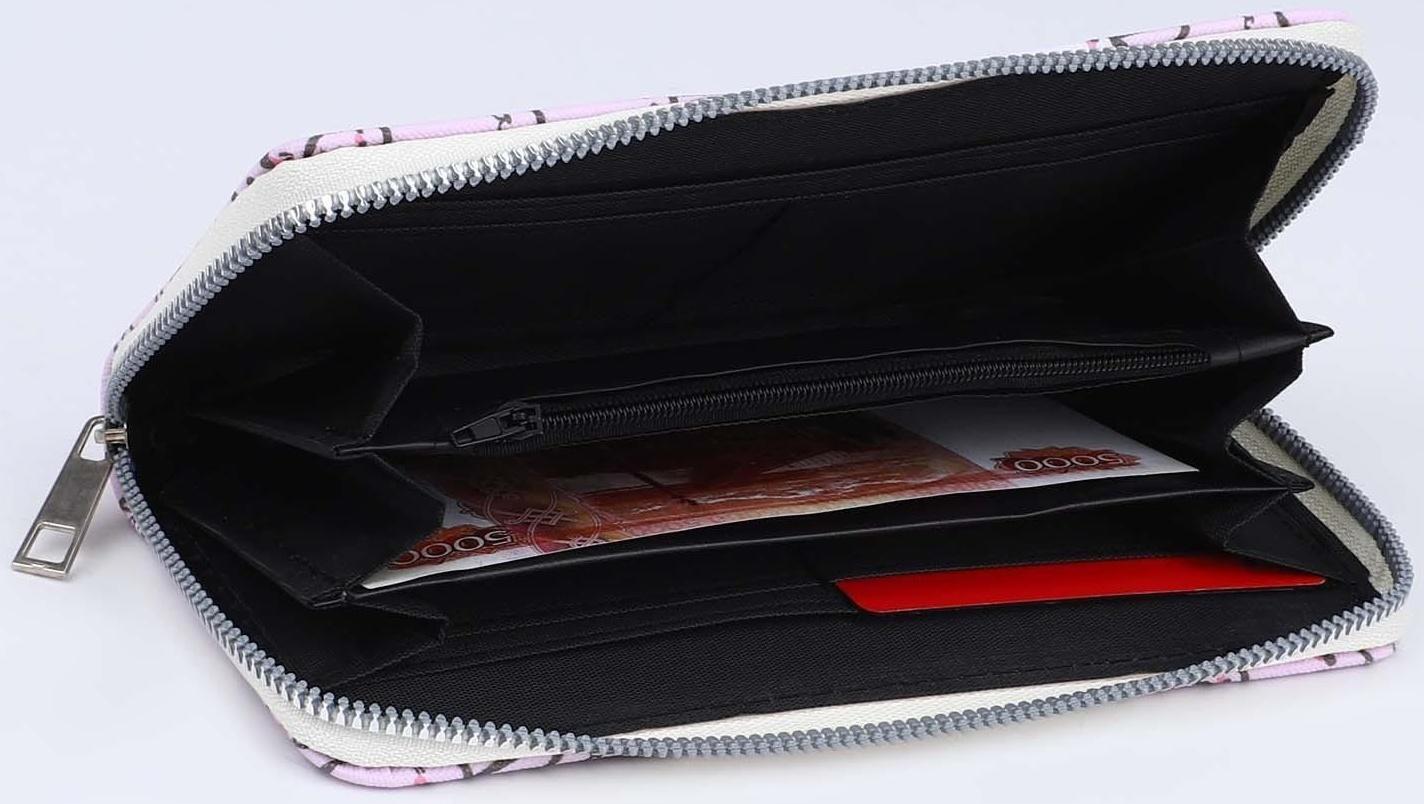 Кошелёк женский, отдел на молнии, цвет бежевый