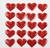 Сердечки декоративные, набор 20 шт., размер 1 шт: 3,5×2,5 см, цвет красный
