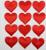Сердечки декоративные, набор 12 шт., размер 1 шт: 6,5×5 см, цвет красный