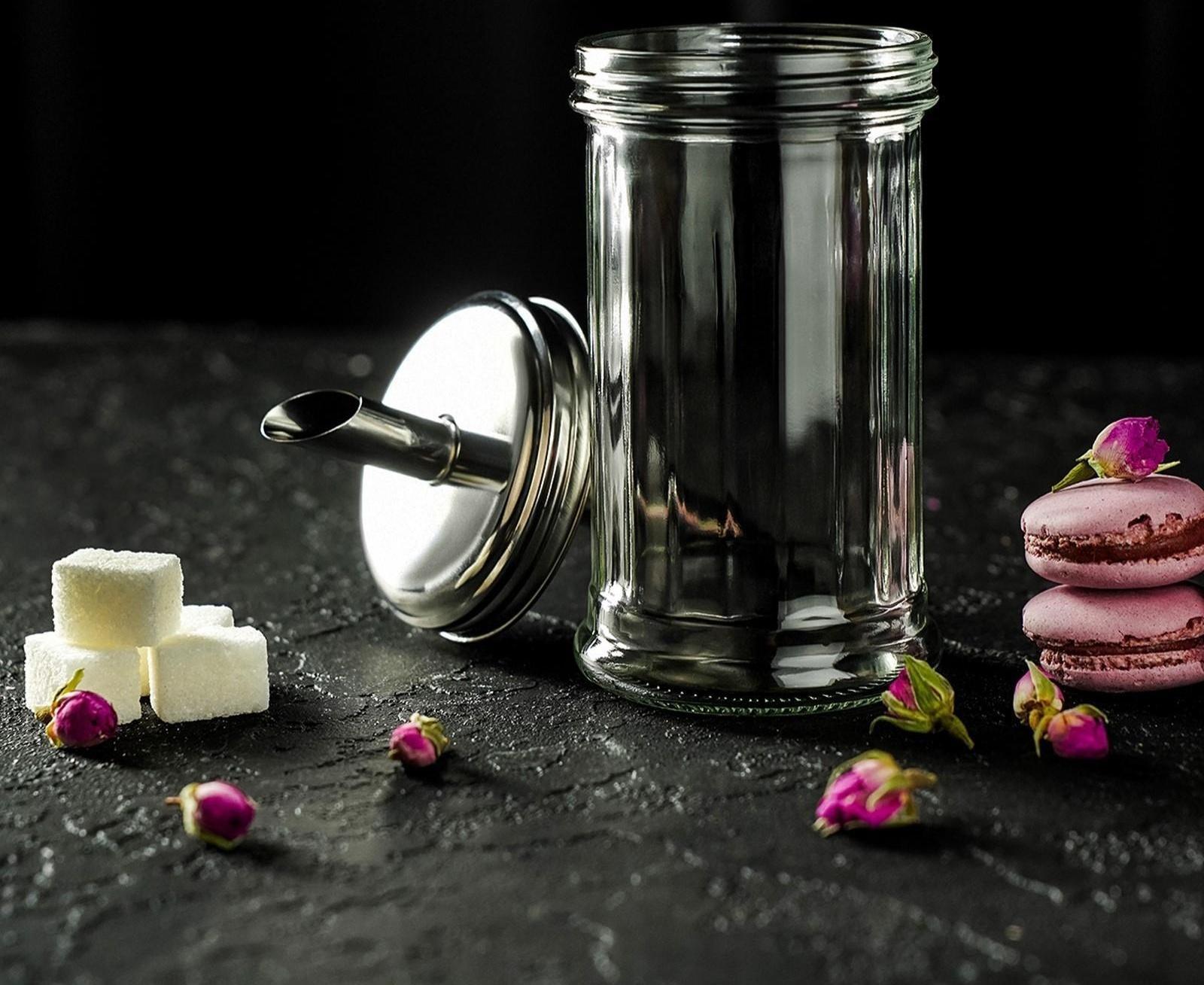 Сахарница стеклянная с дозатором «Глюкоза», 350 мл, 7,5×17 см