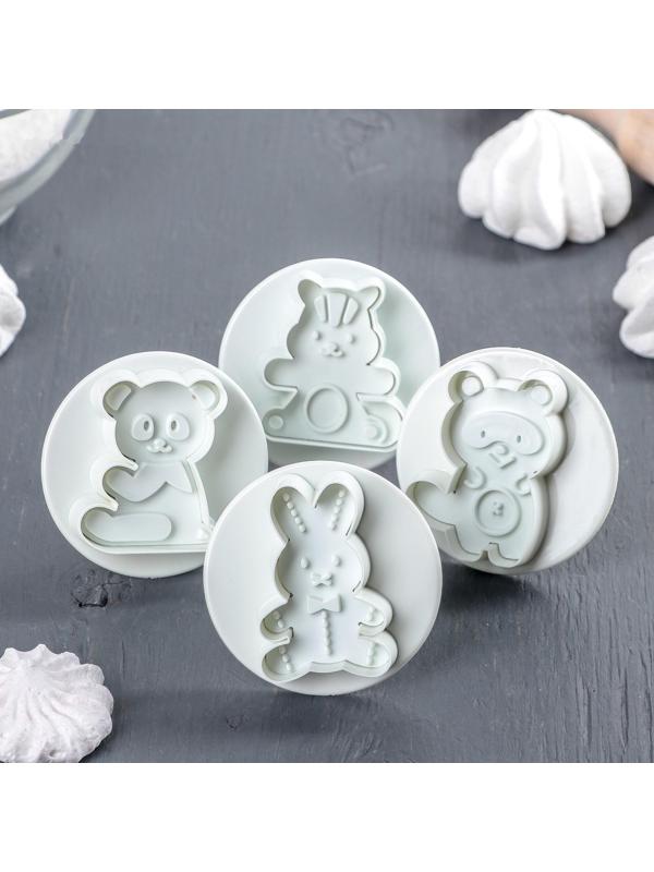 Набор плунжеров кондитерских Доляна «Мягкая игрушка», 4 шт, цвет МИКС