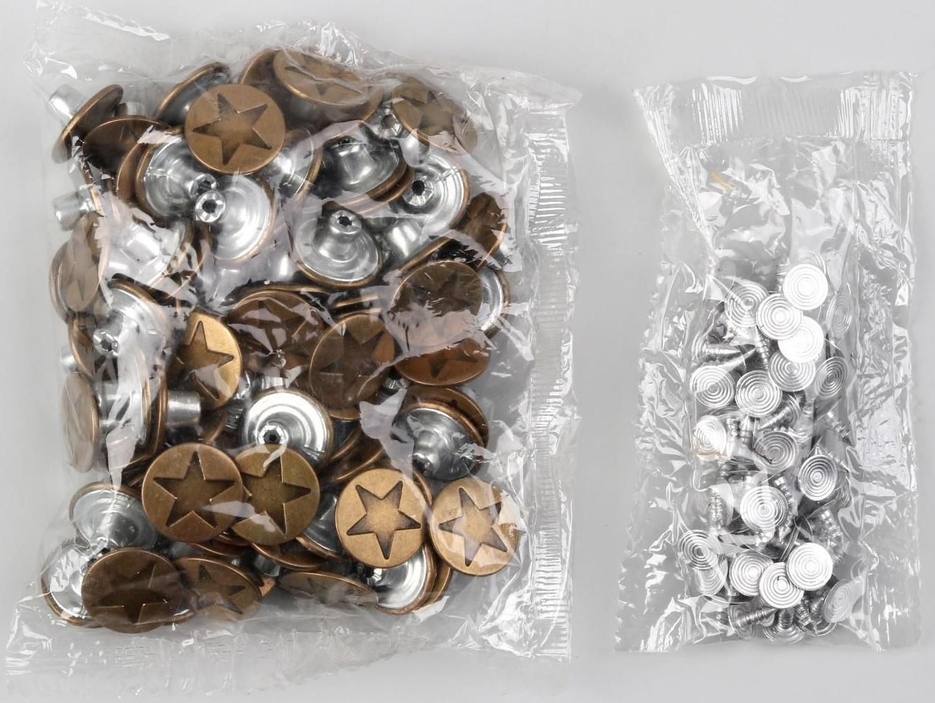 Набор джинсовых пуговиц, 17 мм, 100 ± 5 шт, цвет бронзовый