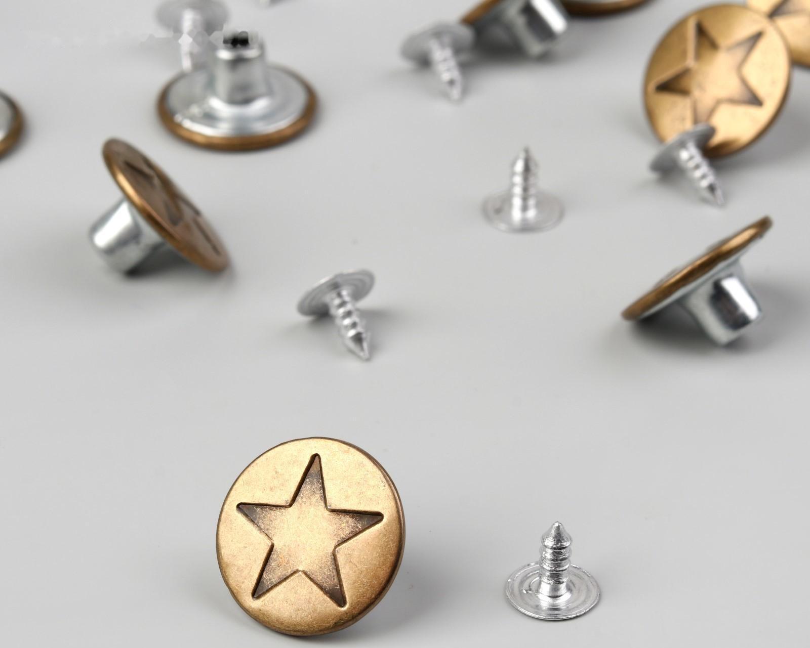 Набор джинсовых пуговиц, 17 мм, 100 ± 5 шт, цвет бронзовый