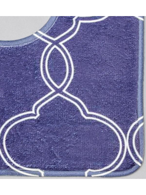 Набор ковриков для ванной и туалета Доляна «Виньер», 2 шт: 44×50, 50×80 см, цвет синий