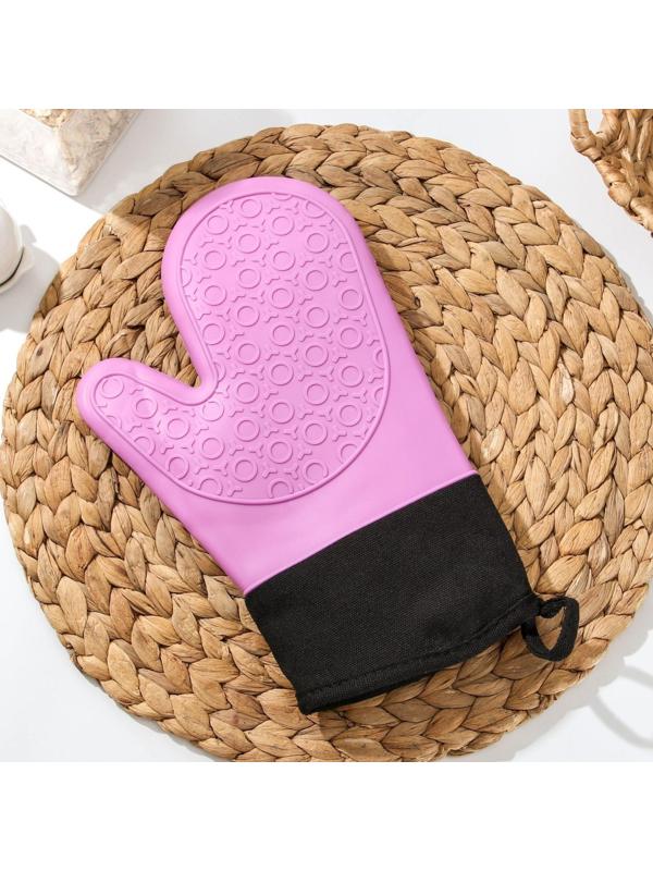 Рукавица силиконовая для горячего с манжетой Доляна «Профи», 29,5×18×1,5 см, цвет МИКС