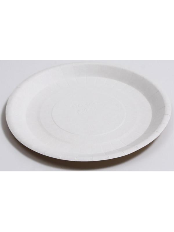 Бумажная тарелка, крафтовая, 18 х 18 см