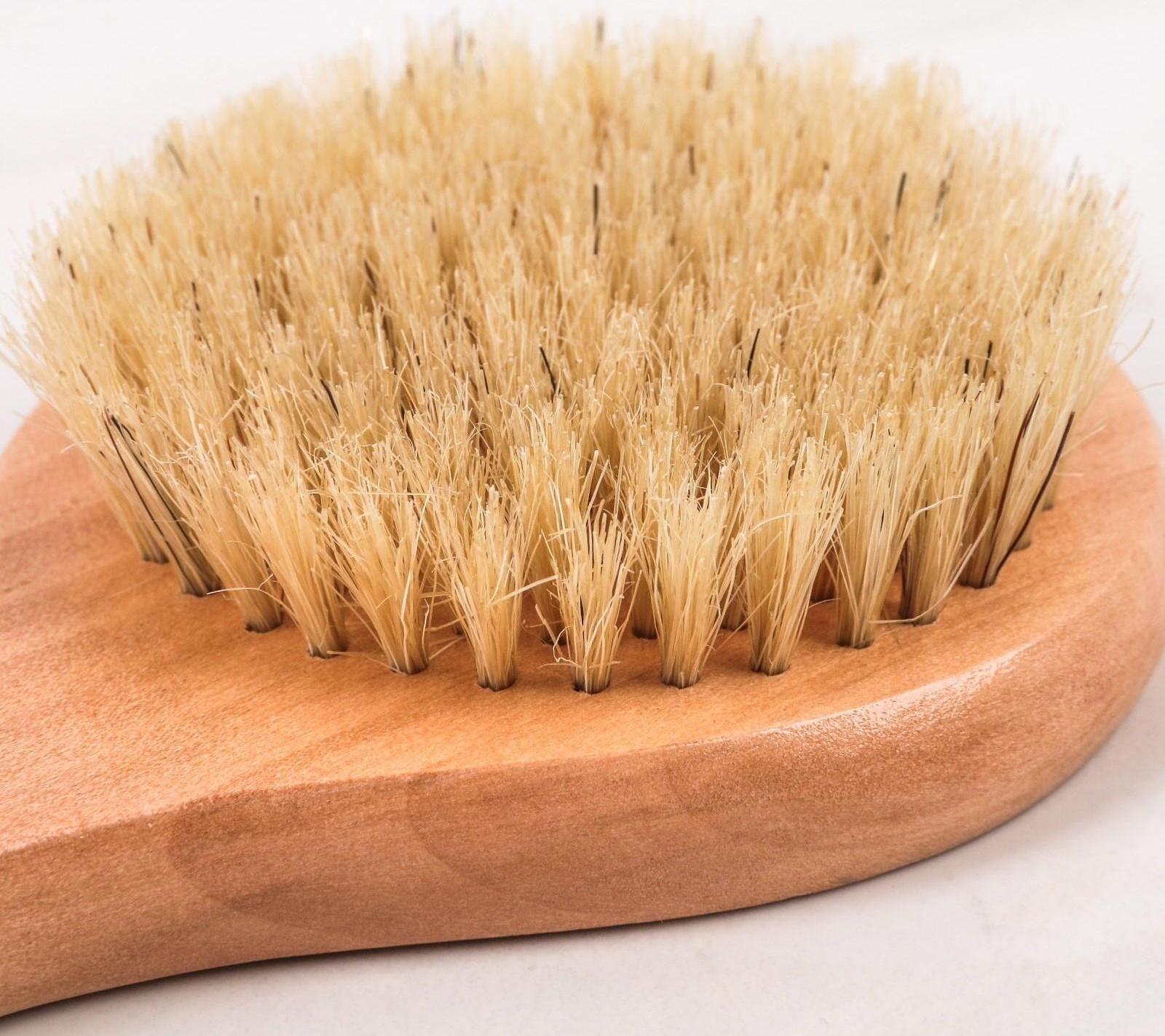 Щётка массажная для тела, с ручкой, натуральная щетина