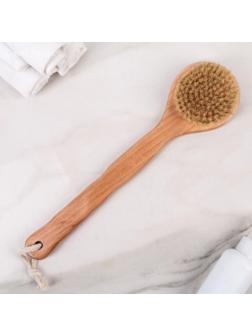 Щётка массажная для тела, с ручкой, натуральная щетина