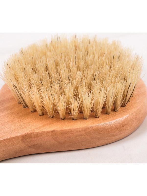 Щётка массажная для тела, с ручкой, натуральная щетина