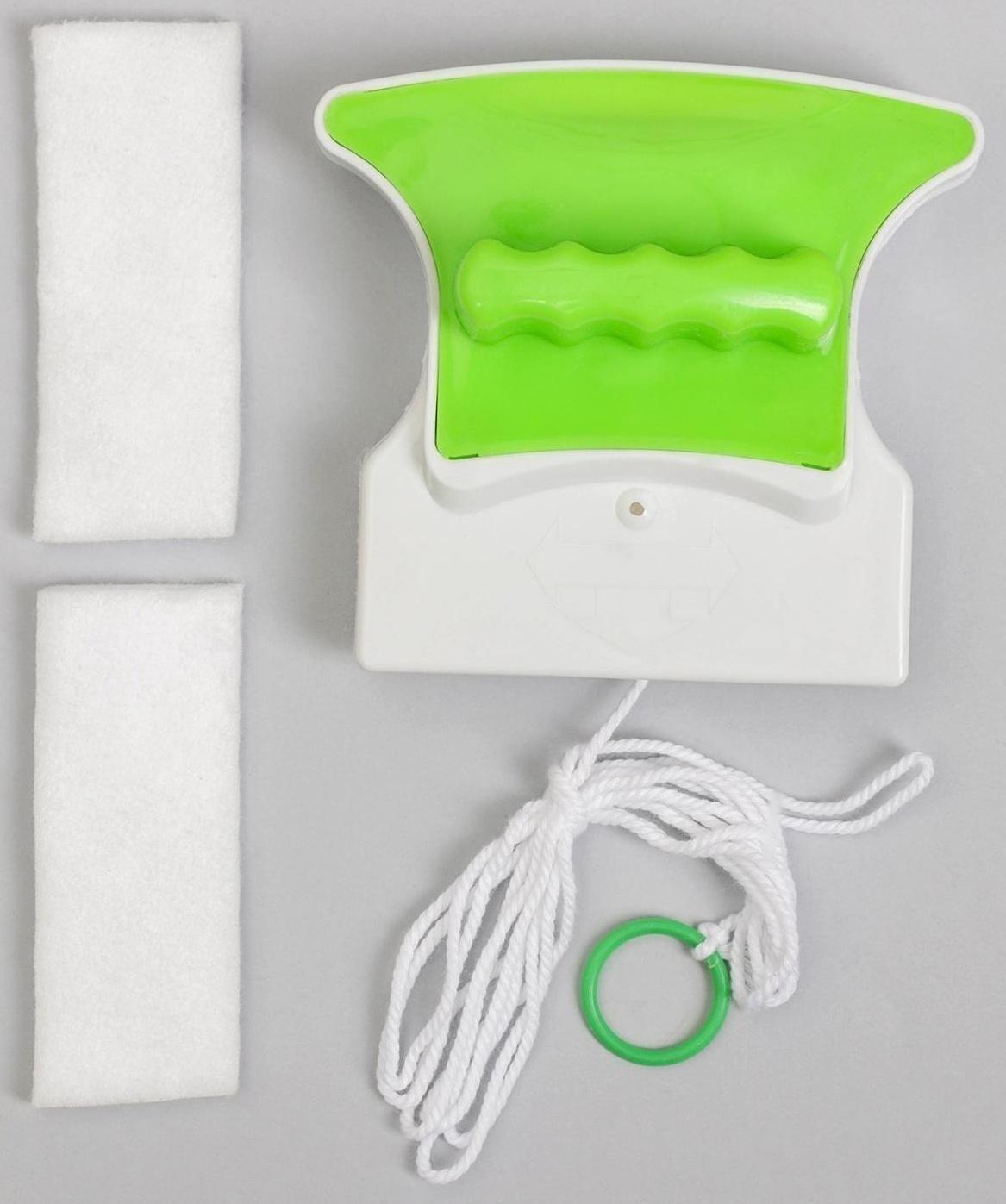 Магнитная щётка для мытья окон с двух сторон Доляна, на стекло 3-8 мм