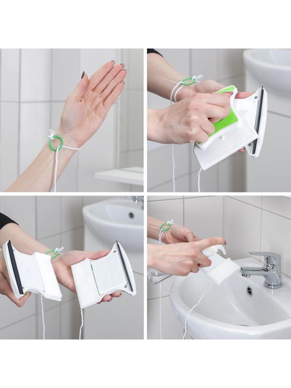 Магнитная щётка для мытья окон с двух сторон Доляна, на стекло 3-8 мм