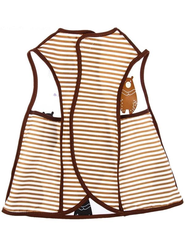 Нагрудник-фартук для кормления «Медвежата» непромокаемый на липучке, с карманом