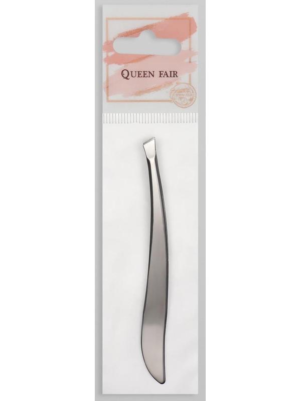 Пинцет скошенный, узкий, 9 см, цвет серебристый