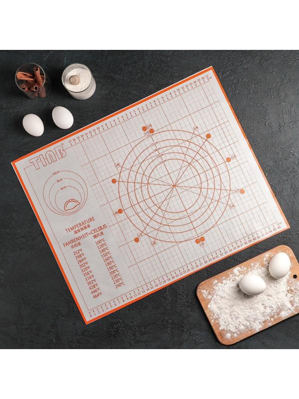 Силиконовый коврик с разлиновкой армированный, 50×40 см