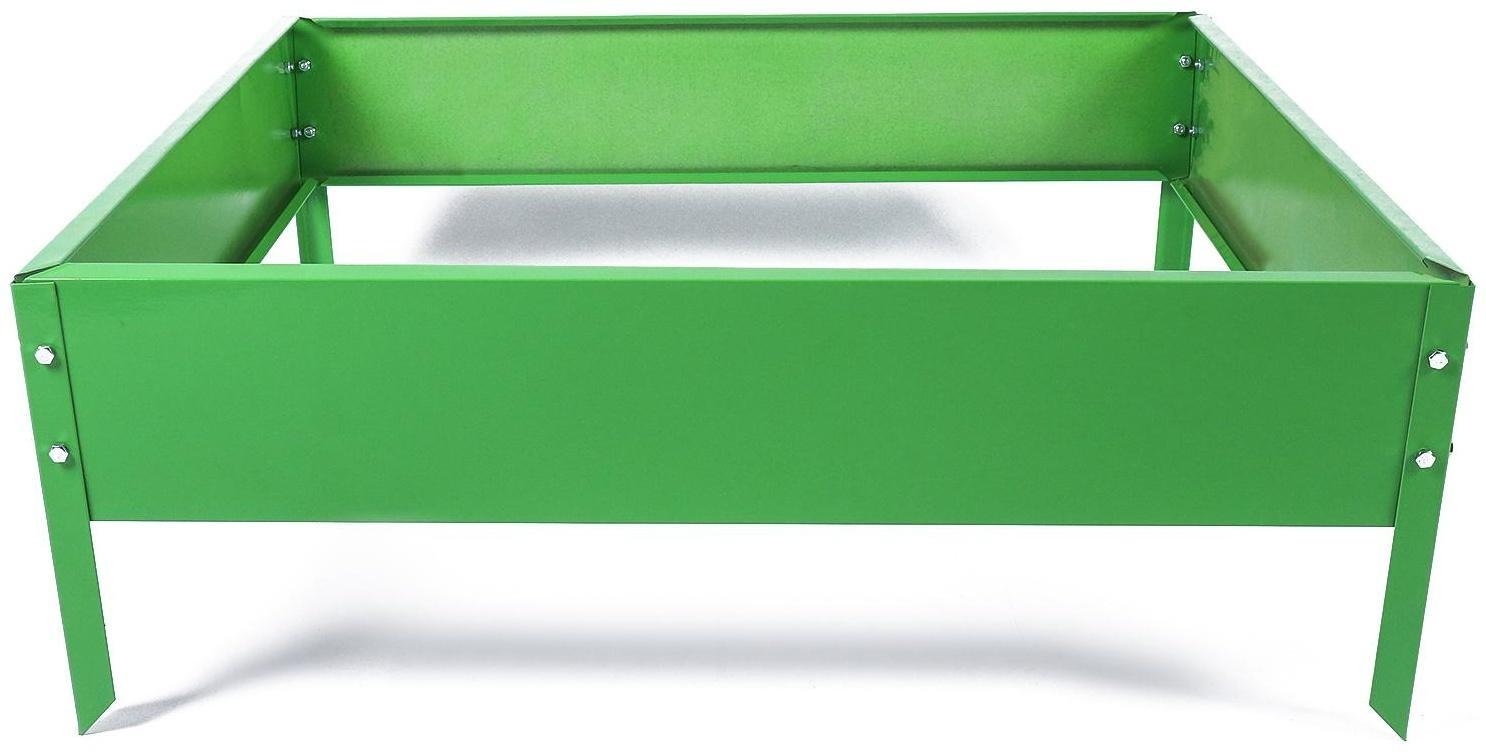 Клумба оцинкованная, 80 × 80 × 15 см, зелёная, Greengo