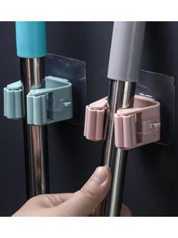 Держатель для уборочного инвентаря на липучке, 12×10×5 см, цвет МИКС