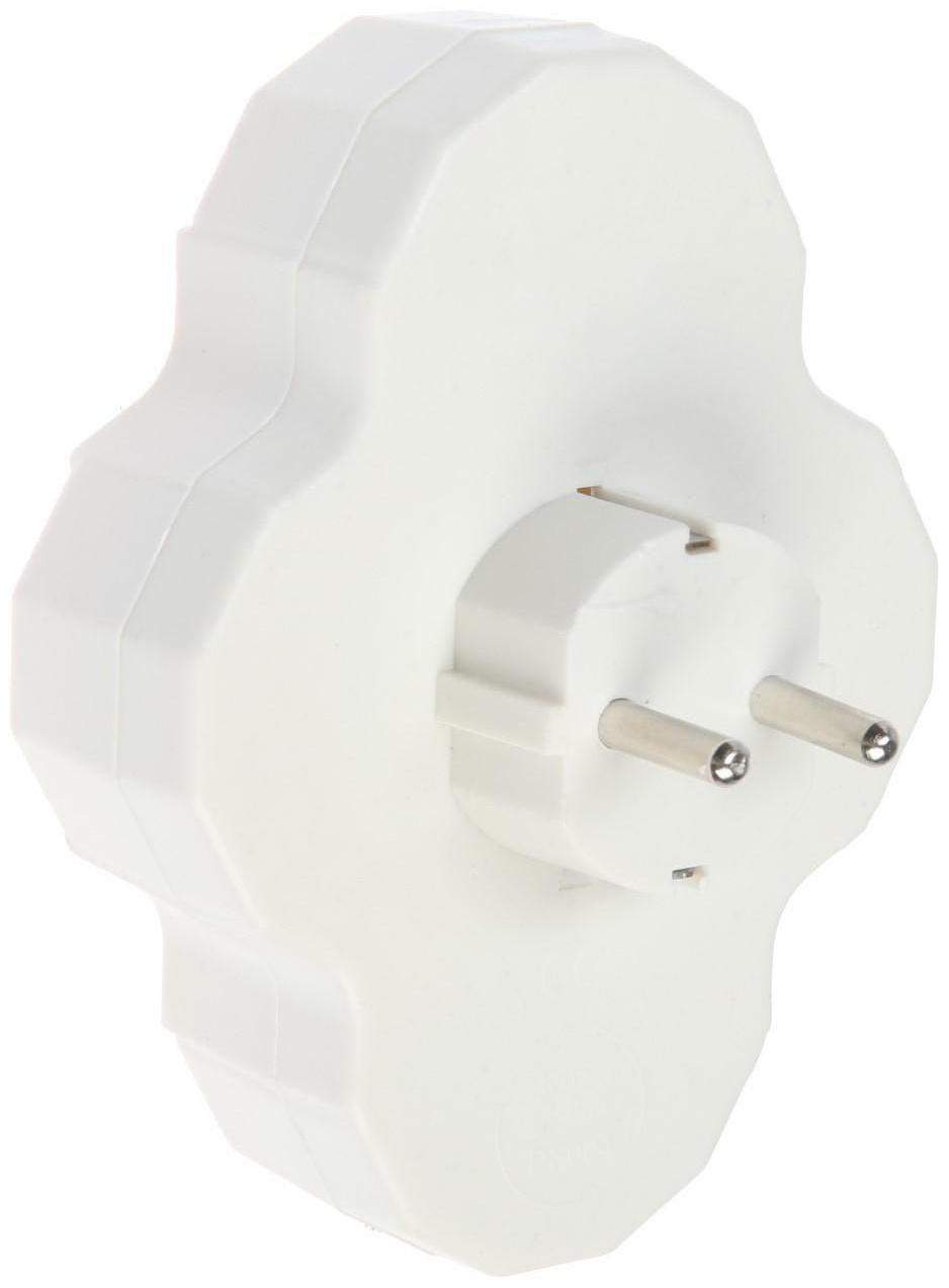 Разветвитель, 4 розетки, 16А, с з/к, белый
