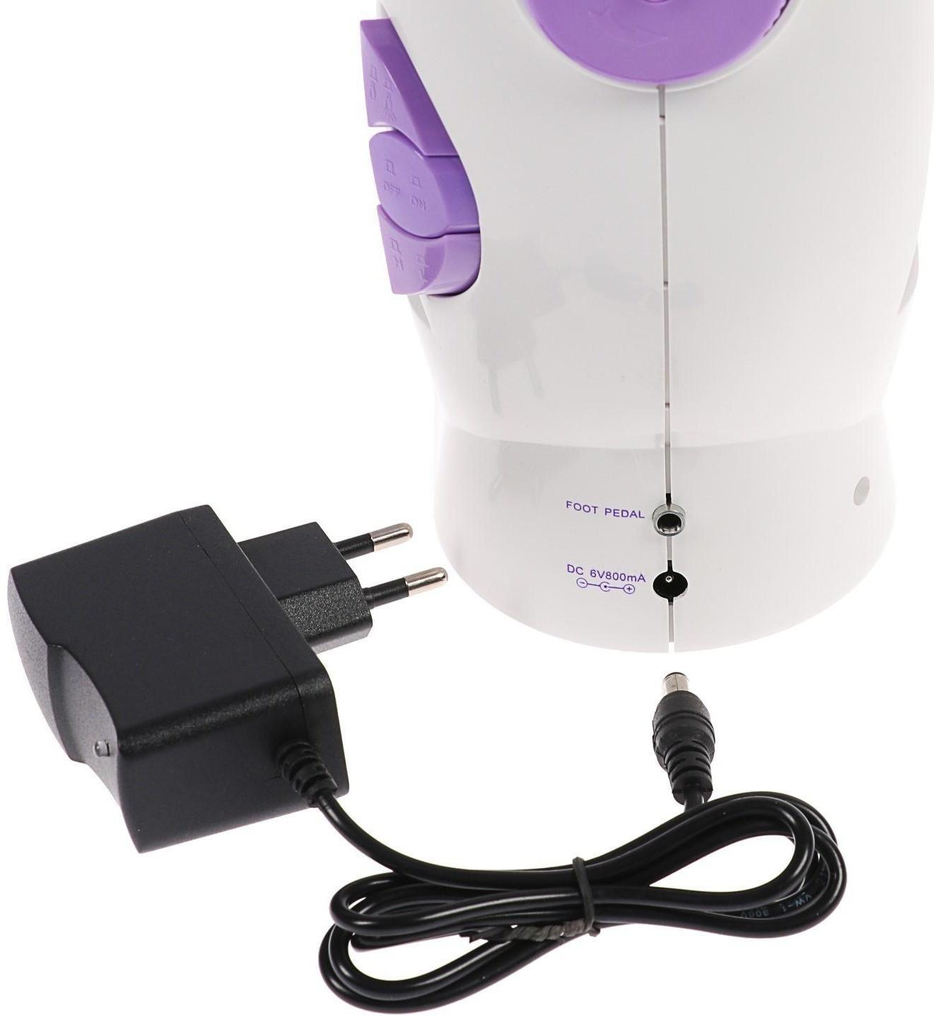 Швейная машинка Luazon LSH-03, 6 Вт, полуавтомат, 2 скорости, 4xАА или 220 В, белая