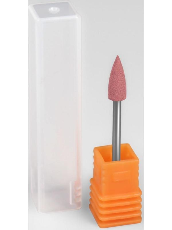 Фреза силиконовая для полировки, средняя, 5 × 13 мм, в пластиковом футляре, цвет розовый