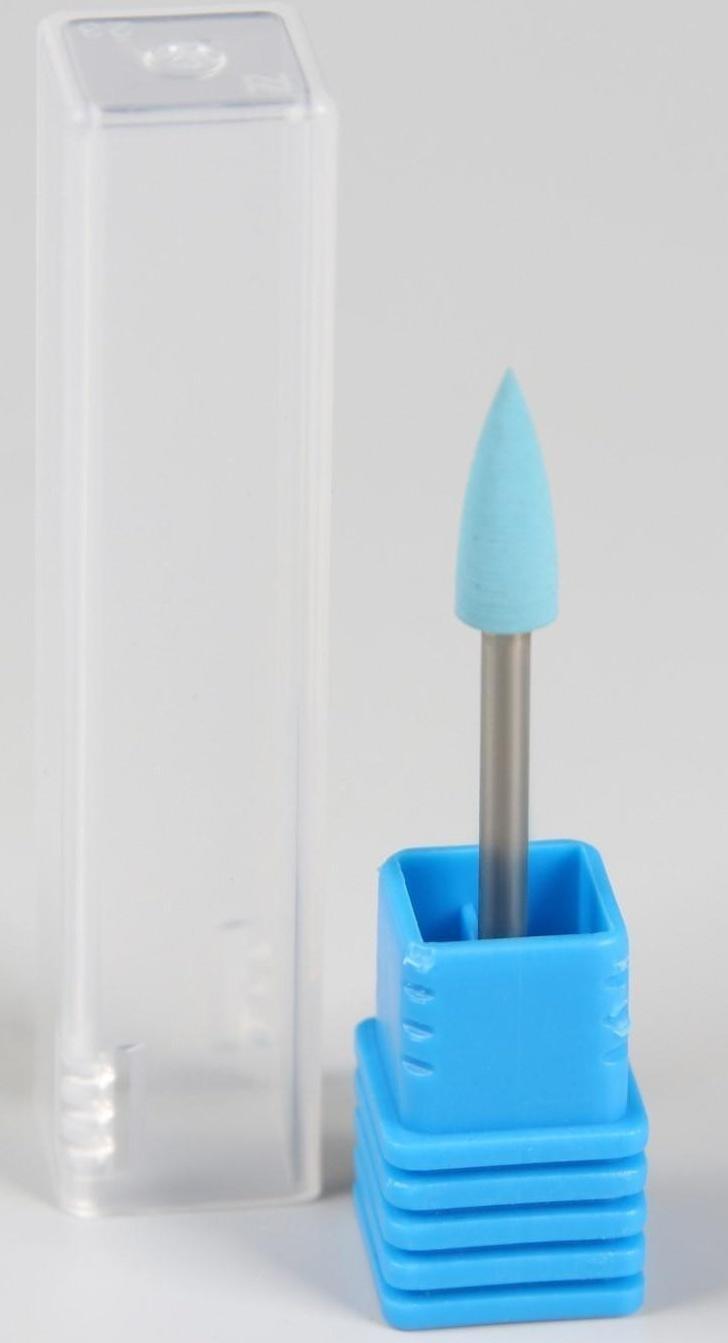 Фреза силиконовая для полировки, мягкая, 5 × 13 мм, в пластиковом футляре, цвет голубой
