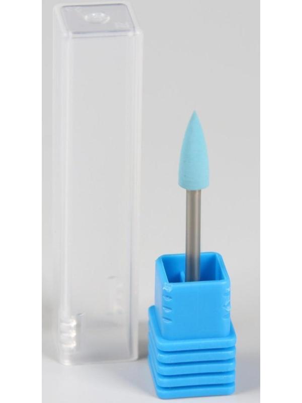 Фреза силиконовая для полировки, мягкая, 5 × 13 мм, в пластиковом футляре, цвет голубой