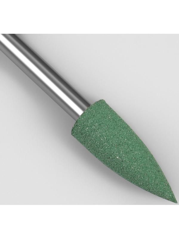 Фреза силиконовая для полировки, жёсткая, 5 × 13 мм, в пластиковом футляре, цвет зелёный