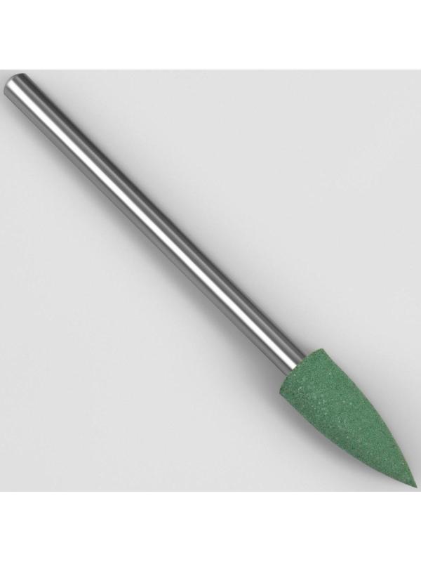 Фреза силиконовая для полировки, жёсткая, 5 × 13 мм, в пластиковом футляре, цвет зелёный