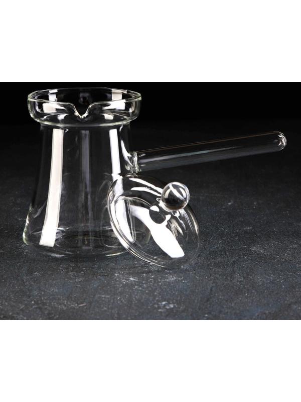 Турка стеклянная с крышкой «Арабика», 350 мл, 19×8,5×14 см