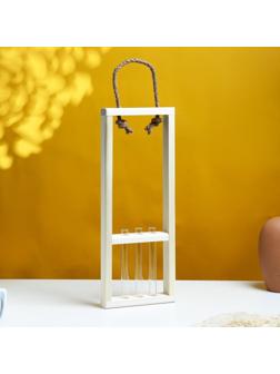 Кашпо деревянное 46×15×4 см с 3 колбами 15 см 