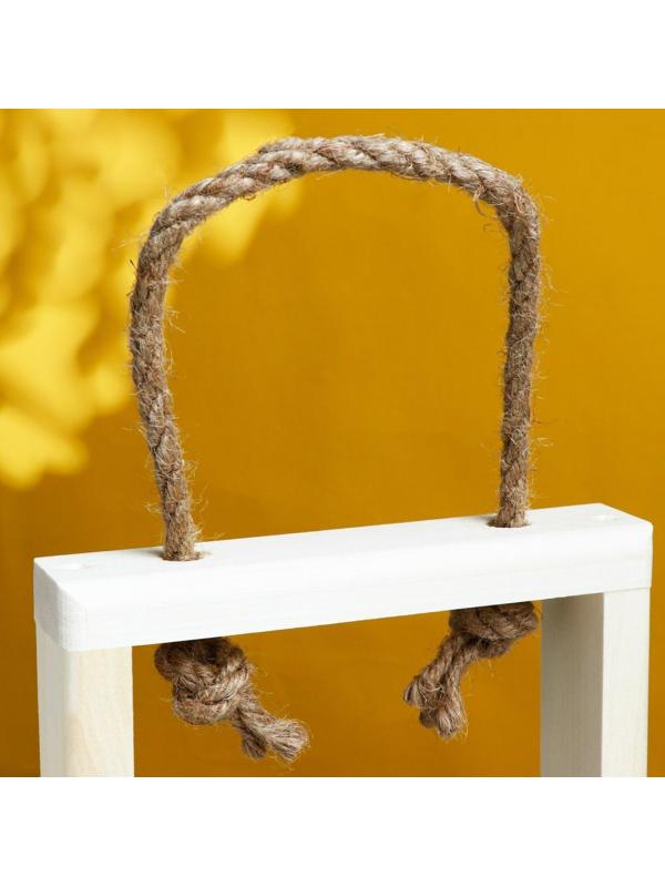 Кашпо деревянное 46×15×4 см с 3 колбами 15 см 