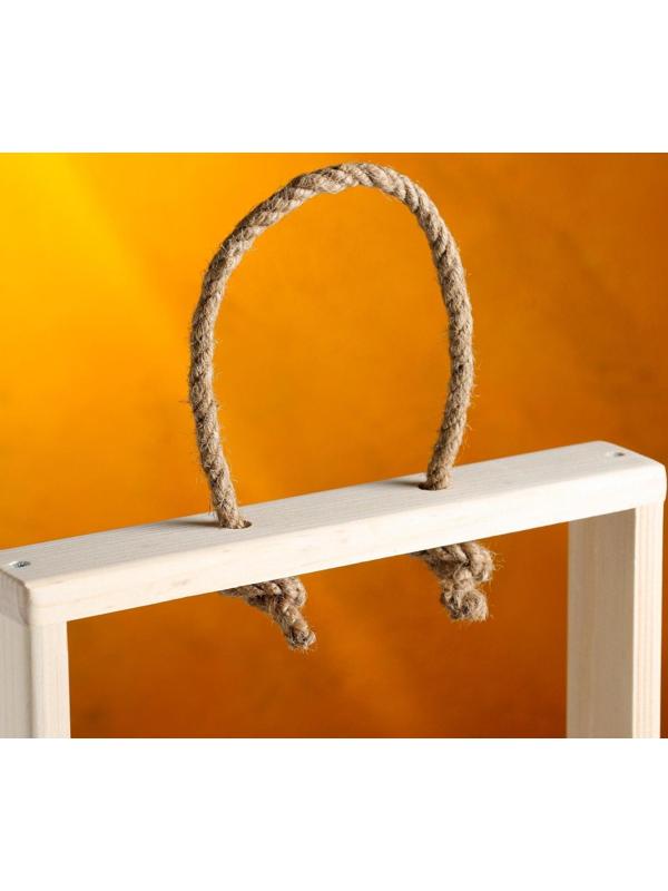 Кашпо деревянное 26×5×40 см с 5 колбами 15 см 