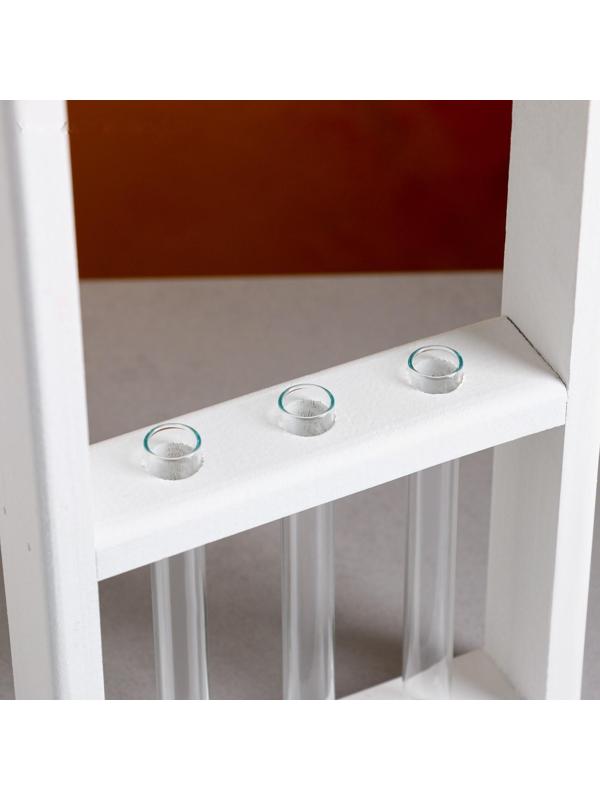 Кашпо деревянное 18×5×40 см с 3 колбами 15 см 