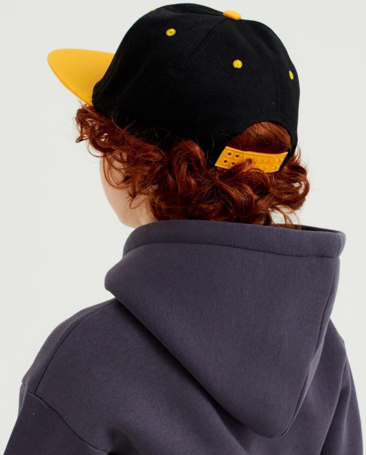 Бейсболка с прямым козырьком для мальчика MINAKU, размер 56, цвет чёрный/жёлтый