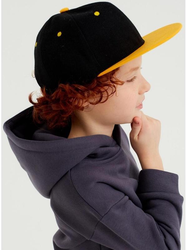 Бейсболка с прямым козырьком для мальчика MINAKU, размер 56, цвет чёрный/жёлтый