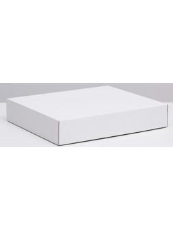 Коробка сборная без печати крышка-дно белая без окна 37 х 32 х 7 см
