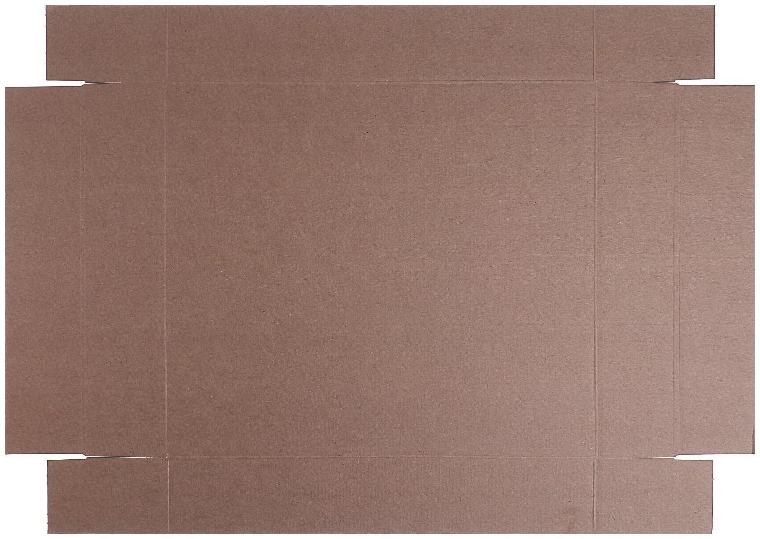 Коробка сборная без печати крышка-дно бурая без окна 37 х 32 х 7 см